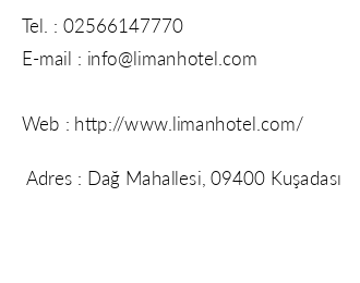 Mr Happy's Liman Hotel iletiim bilgileri